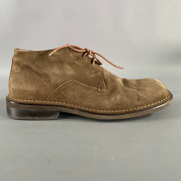 HUGO BOSS Size 8.5 Tan Khaki Leather Square Toe Lace Up Shoes main image 7